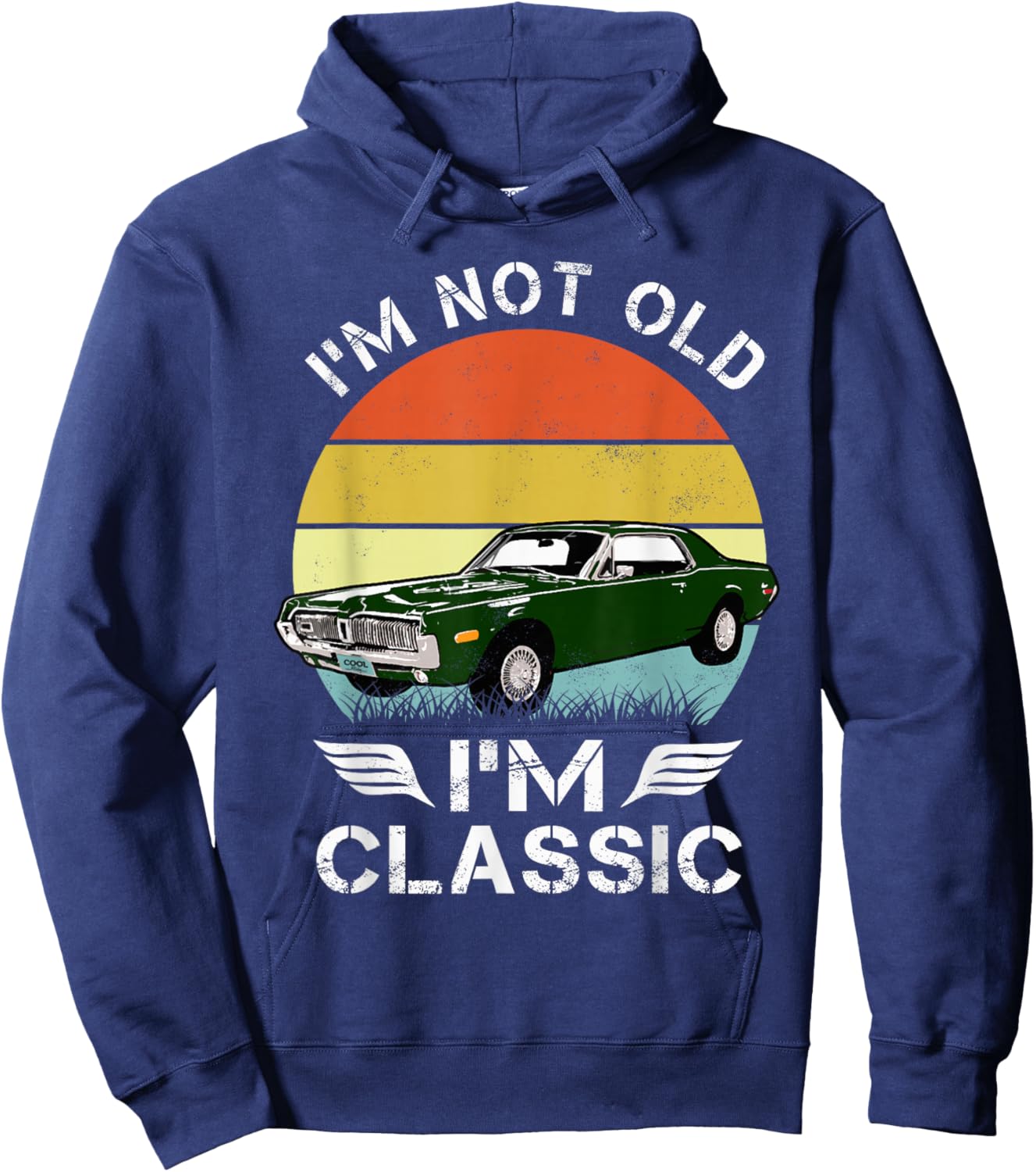 1968 68 Mercury classic Cougar Vinatge cars Hoodie - Hoodie | Navy