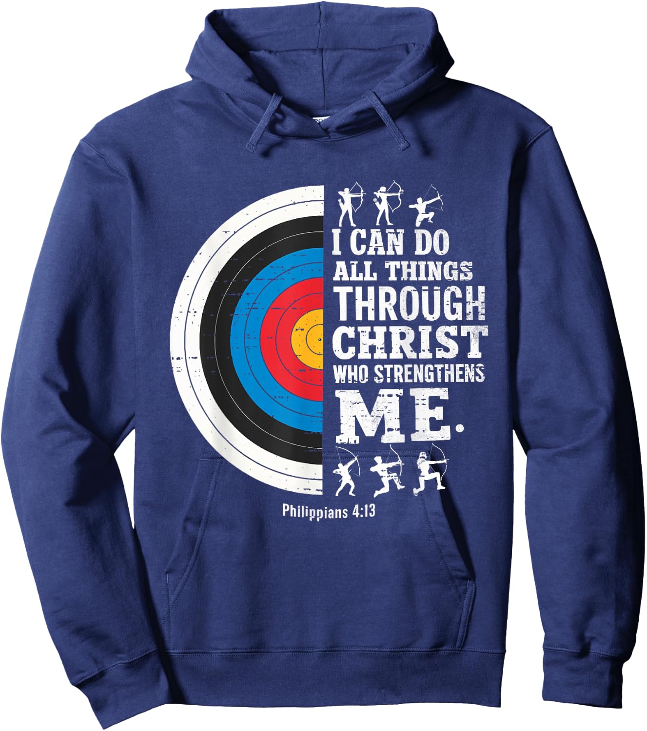 Christian Archery I Can Do All Things Religious Faith Hoodie - Hoodie | Navy