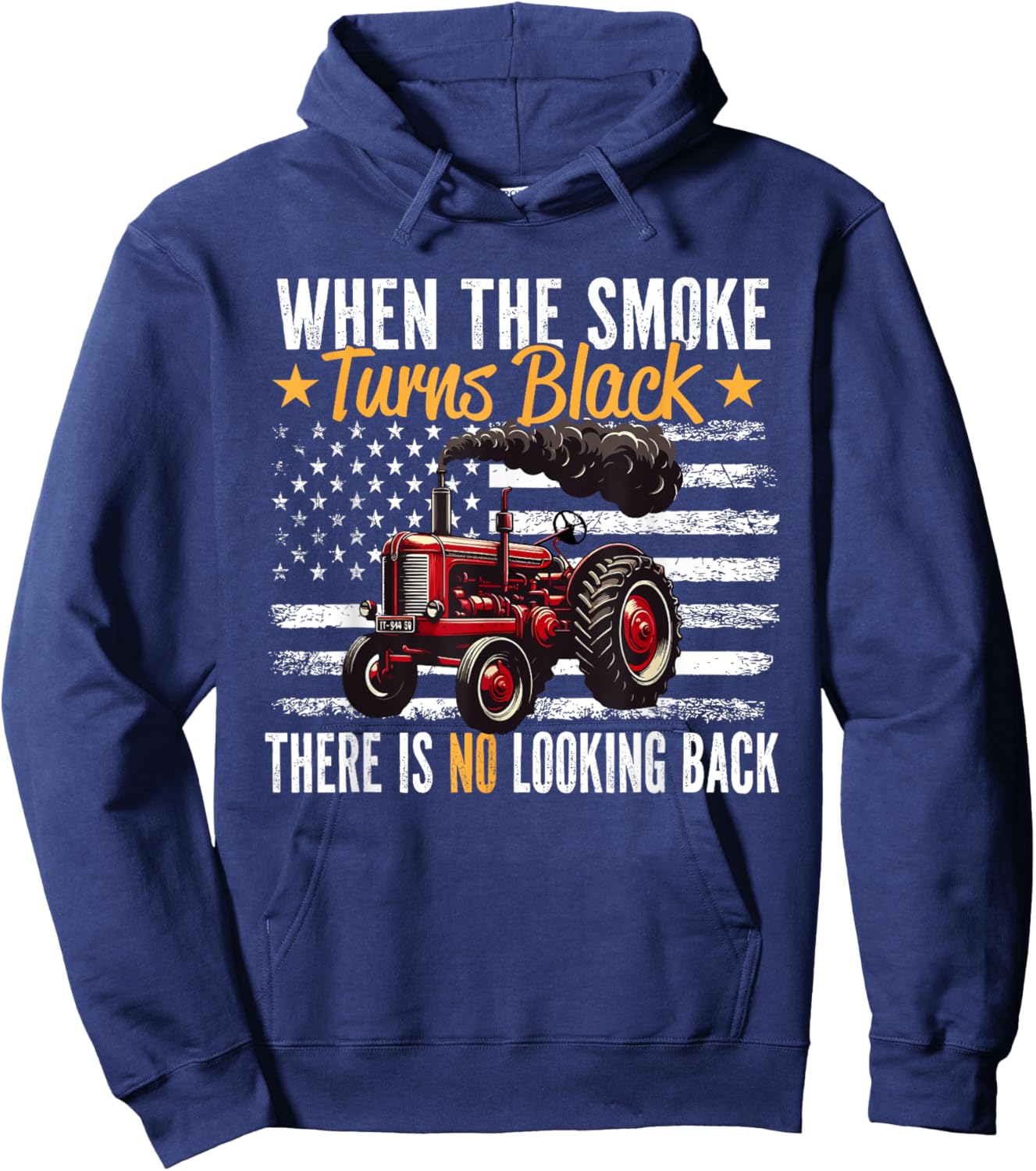 Tractor Pulling Power Smoke Turns Black Tractorpulling USA Hoodie - Hoodie | Navy