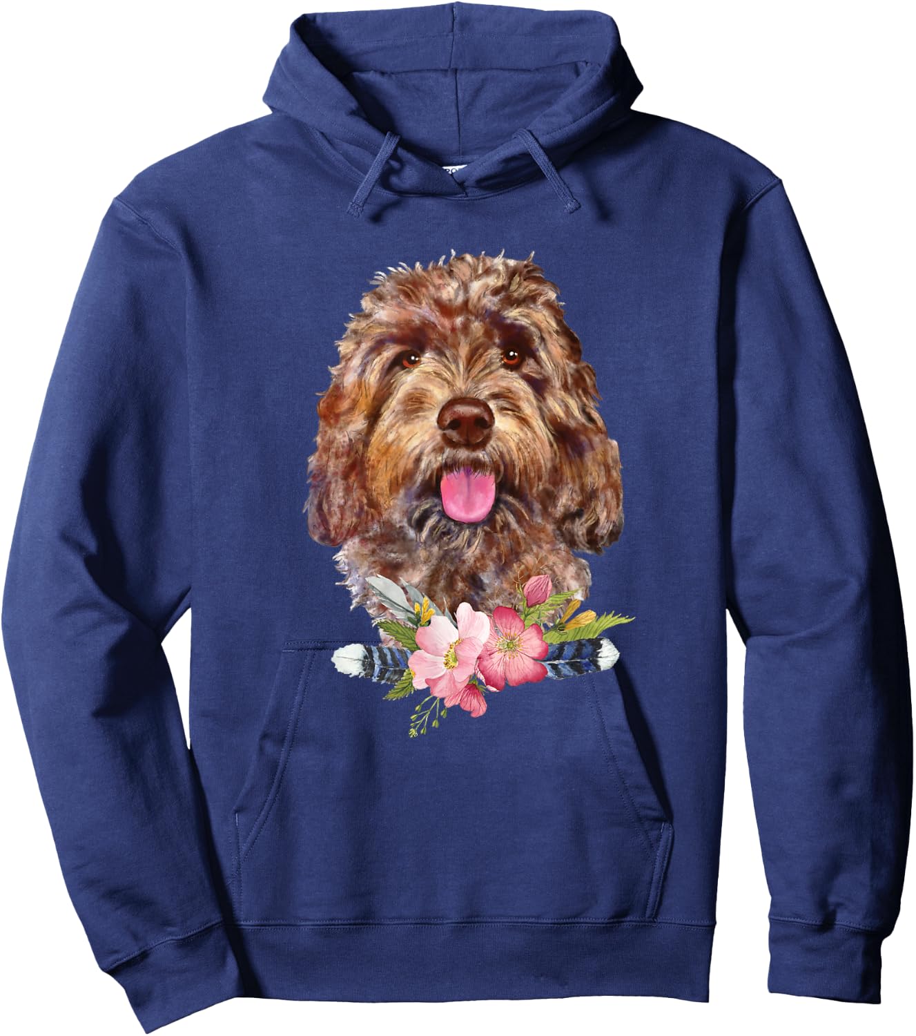Chocolate Goldendoodle Labradoodle Cockapoo Sheepadoodle Hoodie - Hoodie | Navy