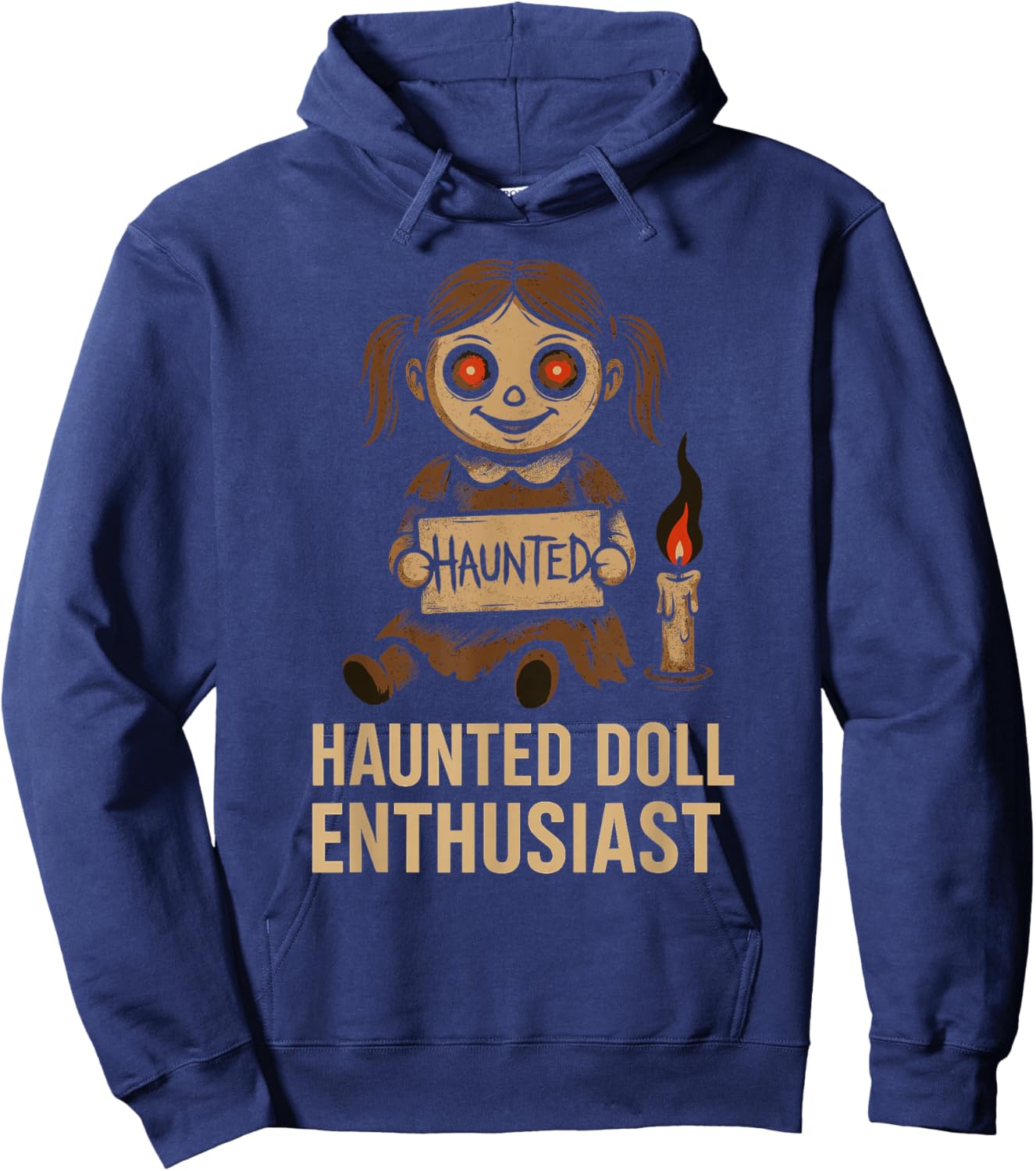 Horror Doll Collector Creepy Toy Lover Haunted Doll Hoodie - Hoodie | Navy