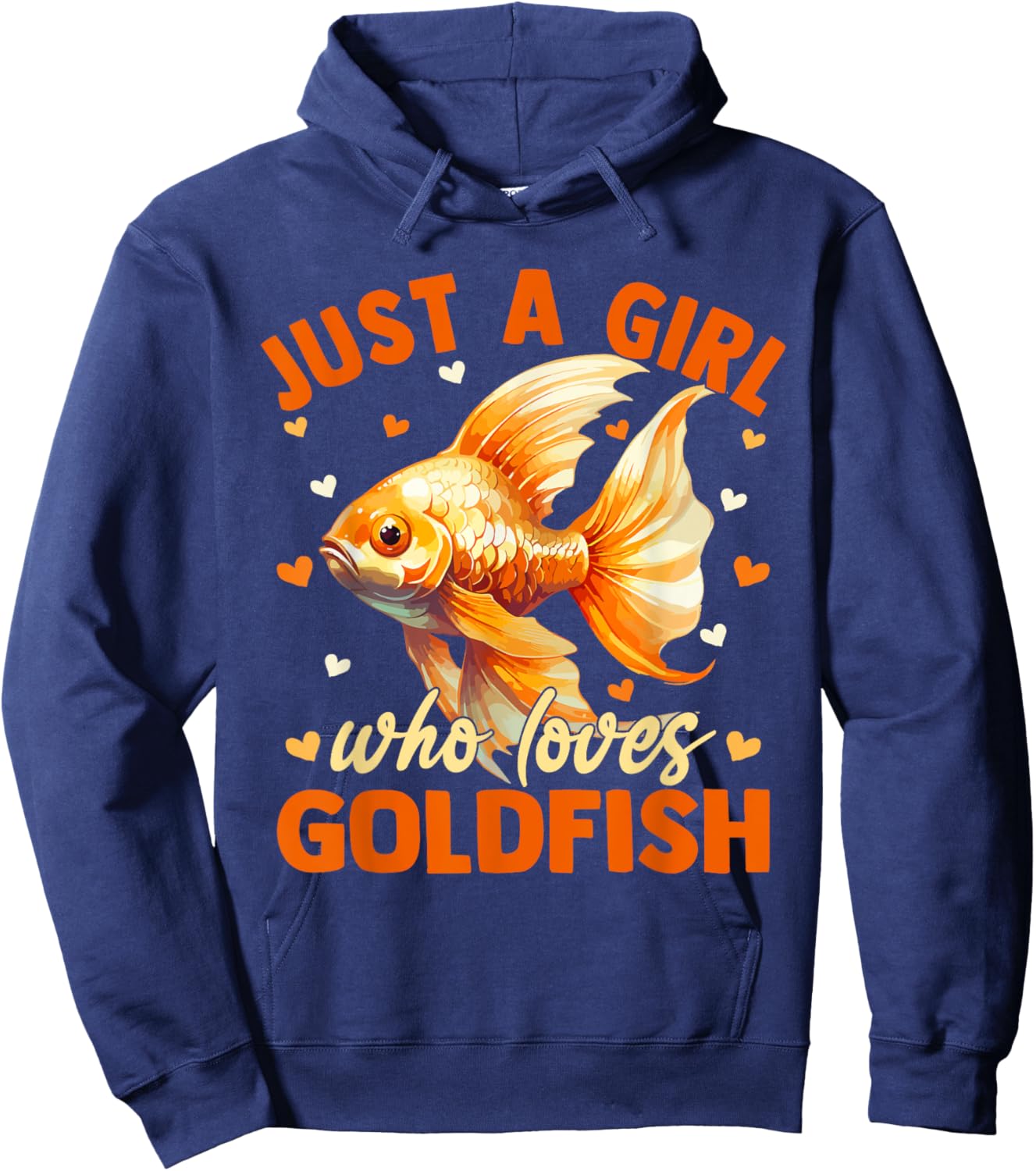 Floral Goldfish Just A Girl Who Loves Goldfish Hoodie - Hoodie | Navy