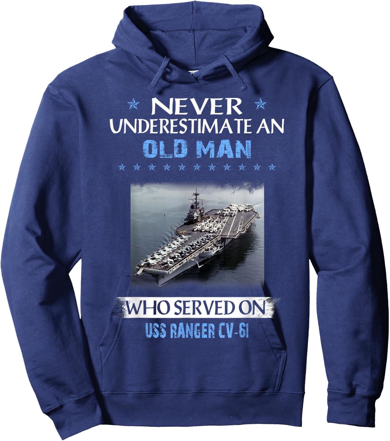 USS Ranger CV-61 Veterans Day Father Day Gift Hoodie - Hoodie | Navy