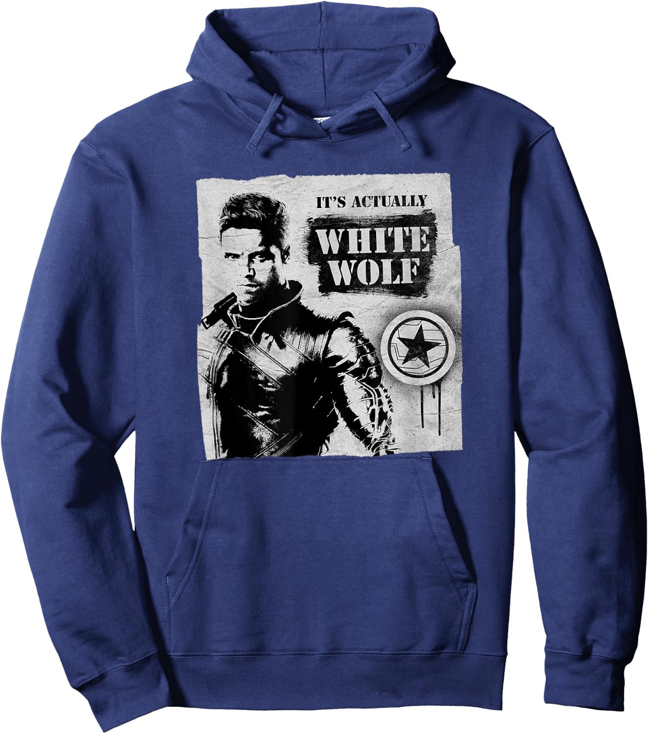 The Falcon and the Winter Soldier Bucky Barnes White Wolf Hoodie - Hoodie | Navy