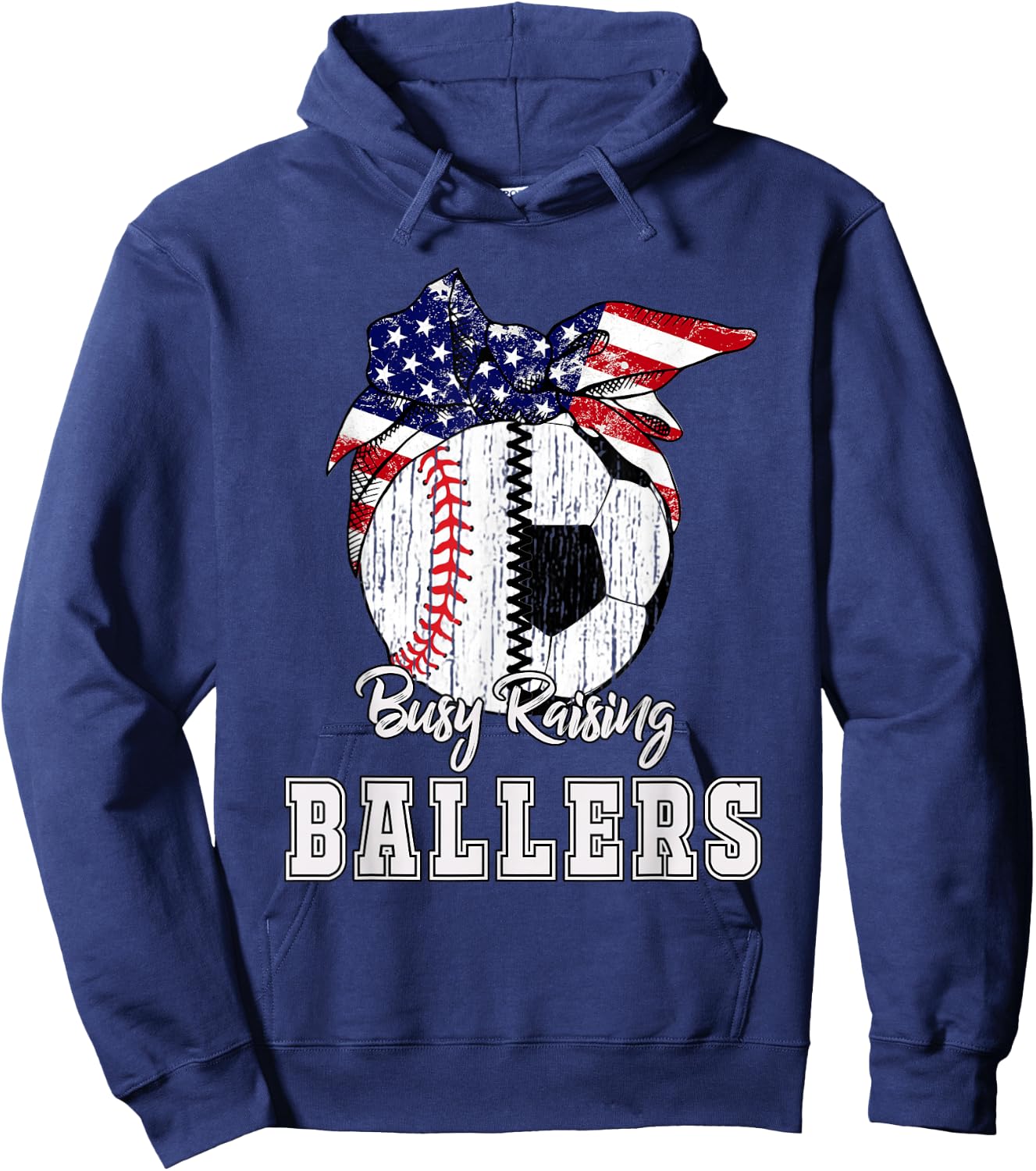 Busy Raising Ballers Baseball Soccer - Soccer mom Hoodie - Hoodie | Navy