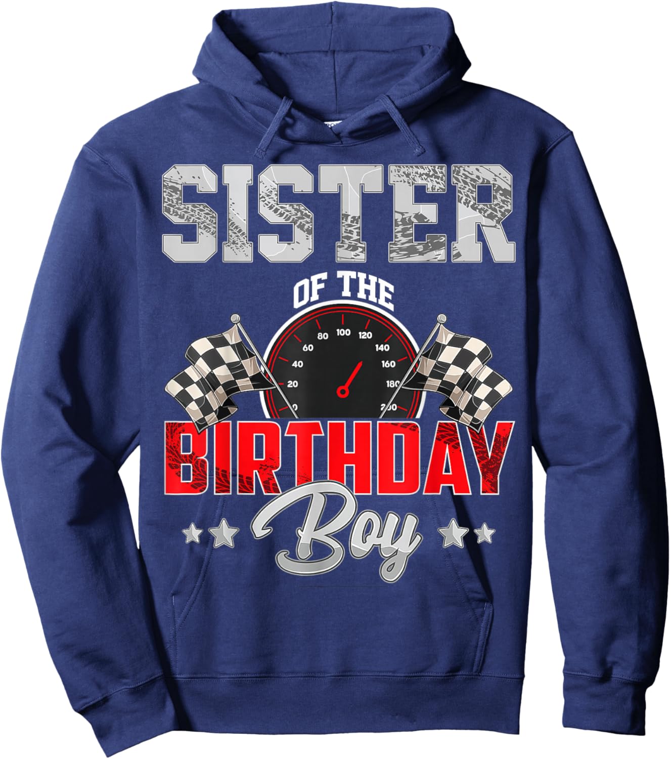 Sister Of The Birthday Boy Race Car Racing Car Driver Hoodie - Hoodie | Navy