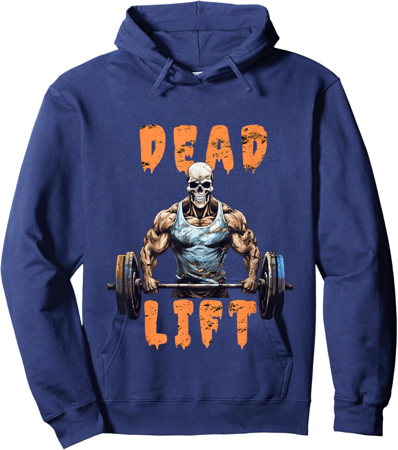 Deadlift Skeleton Gym Lifting Weights Training - Halloween Hoodie - Hoodie | Navy