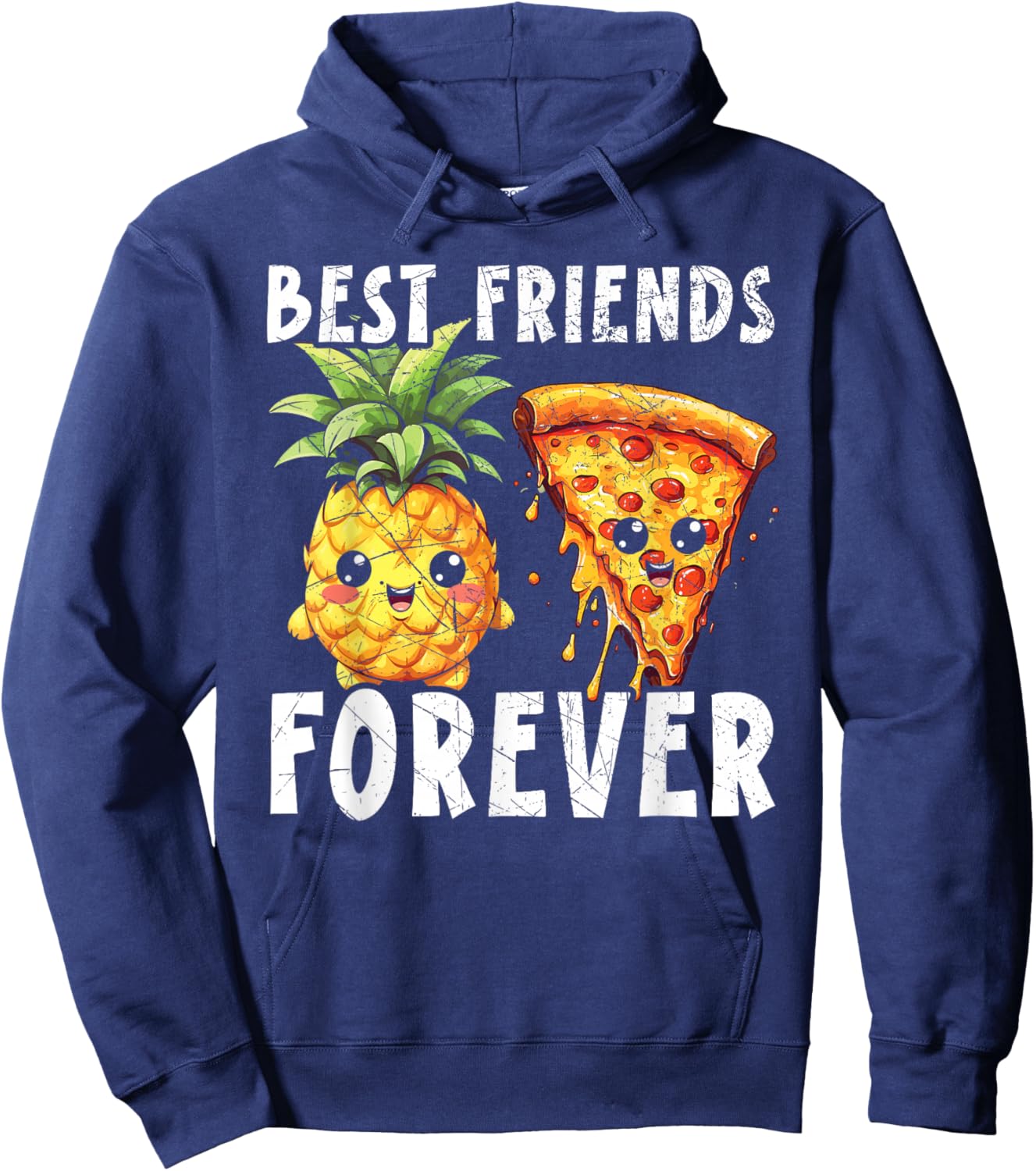 Pizza And Pineapple Tropical Fruit Hello Summer Pizza Eater Men Women Hoodie - Hoodie | Navy