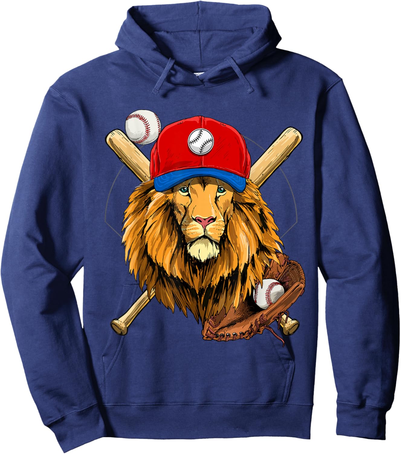 Baseball Player Lion Lover Pitcher Catcher Baseball Coaches Hoodie - Hoodie | Navy