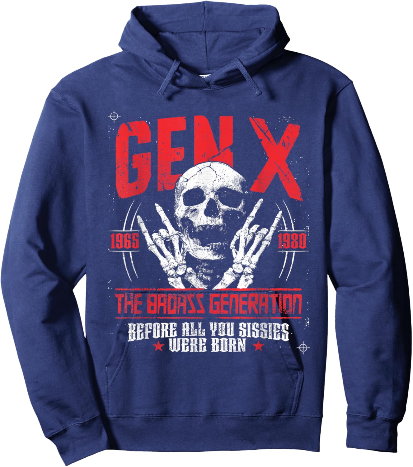 Gen X Badass Generation Punk Rock Sull Spruch Hoodie - Hoodie | Navy