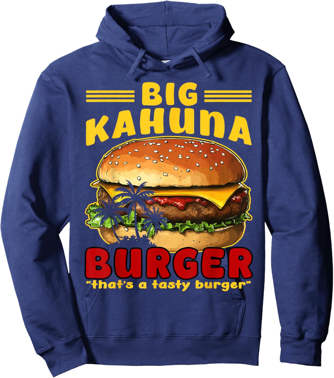 Retro Burger Kingpin Tasty Grill Graphic Cool Food Hoodie - Hoodie | Navy