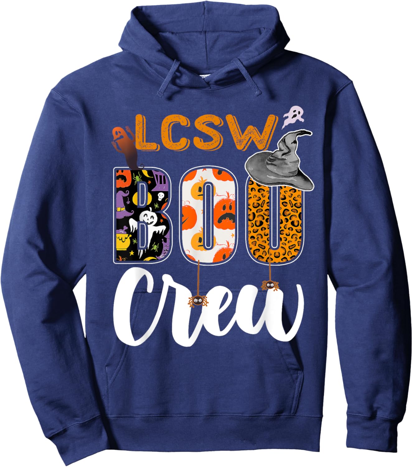 LCSW Boo Crew Halloween Matching Clinical Social Worker Hoodie - Hoodie | Navy