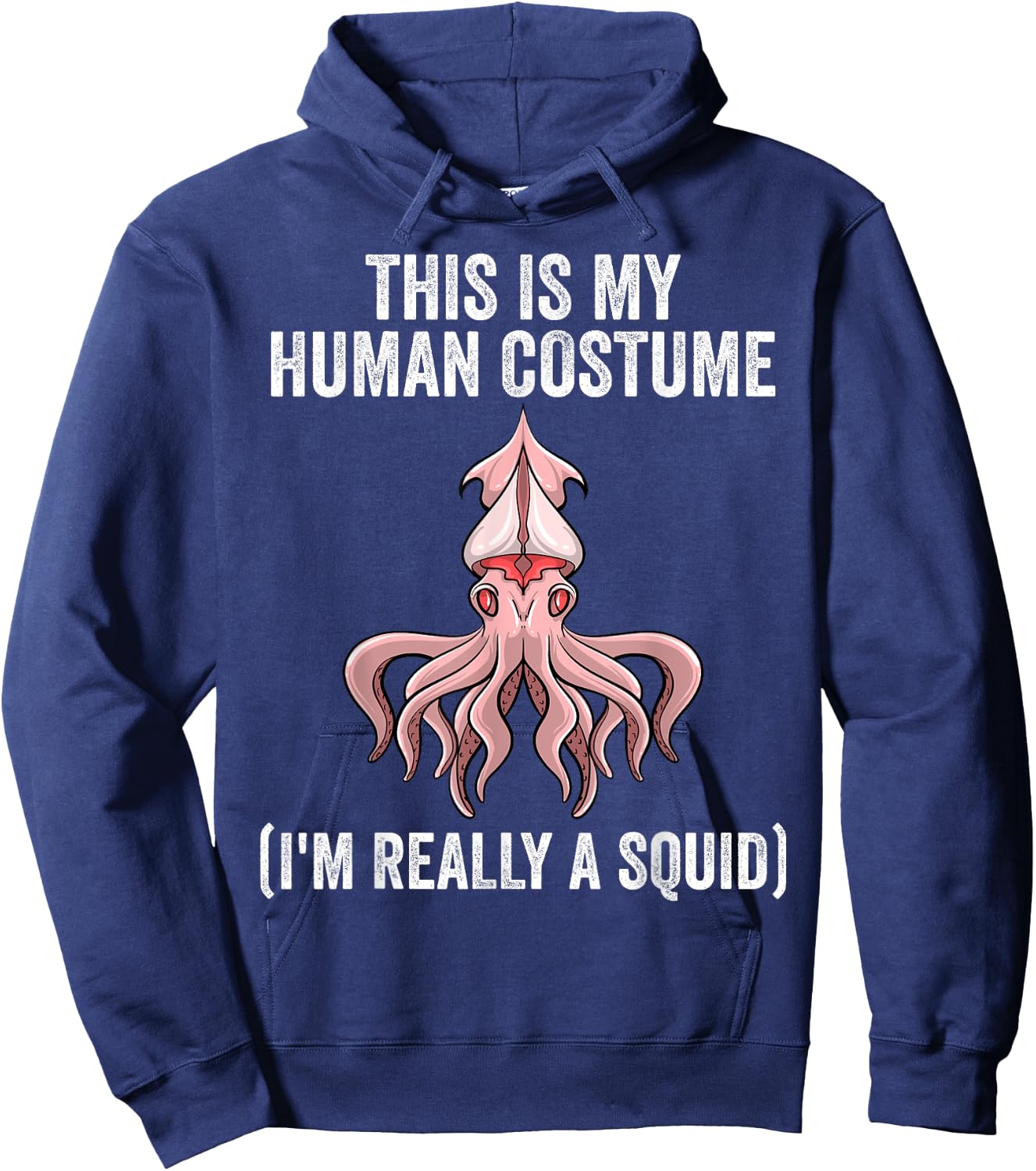 Best Squid Art For Kids Men Women Adult Octopus Lover Squid Hoodie - Hoodie | Navy