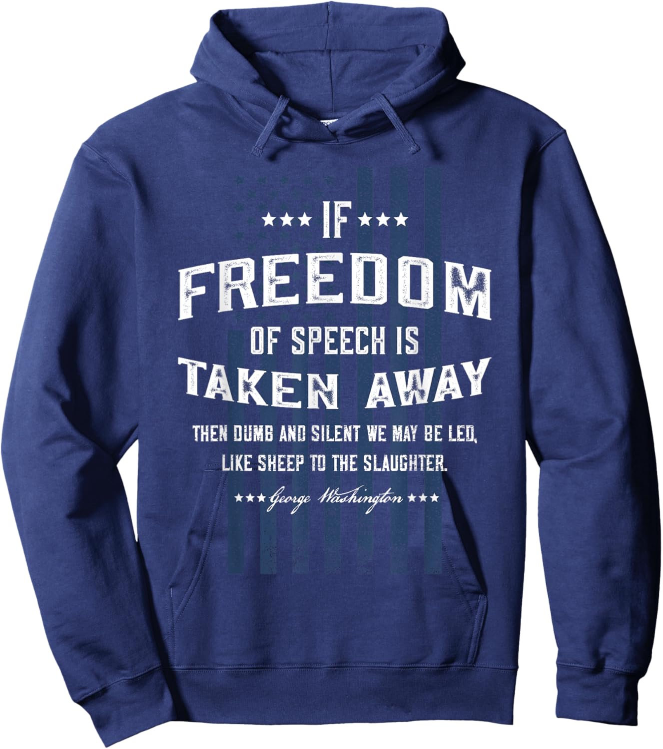 Freedom of Speech Military Patriotic American Flag Hoodie - Hoodie | Navy