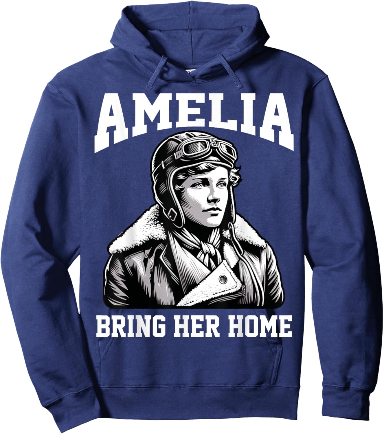 Amelia Bring Amelia Home Missing Person Female Aviator Hoodie - Hoodie | Navy