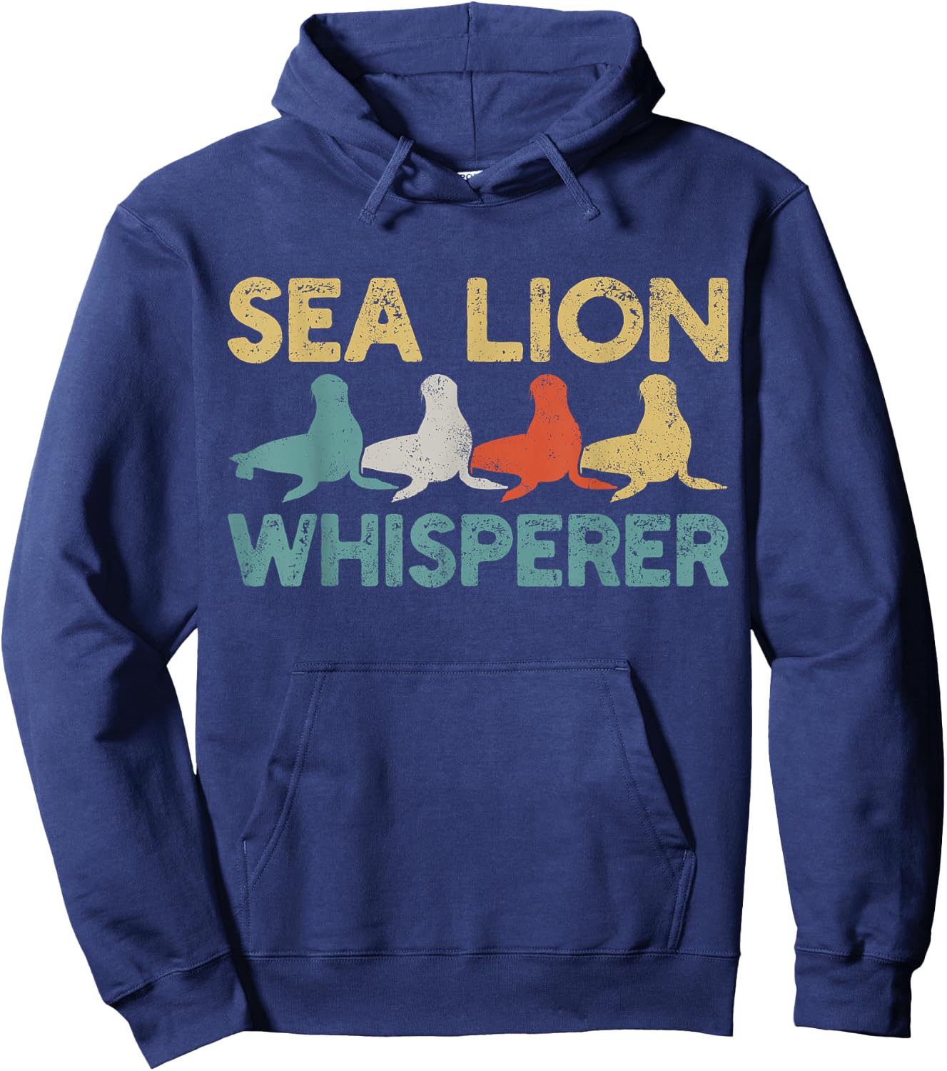 Sea Lion Retro Hoodie - Hoodie | Navy