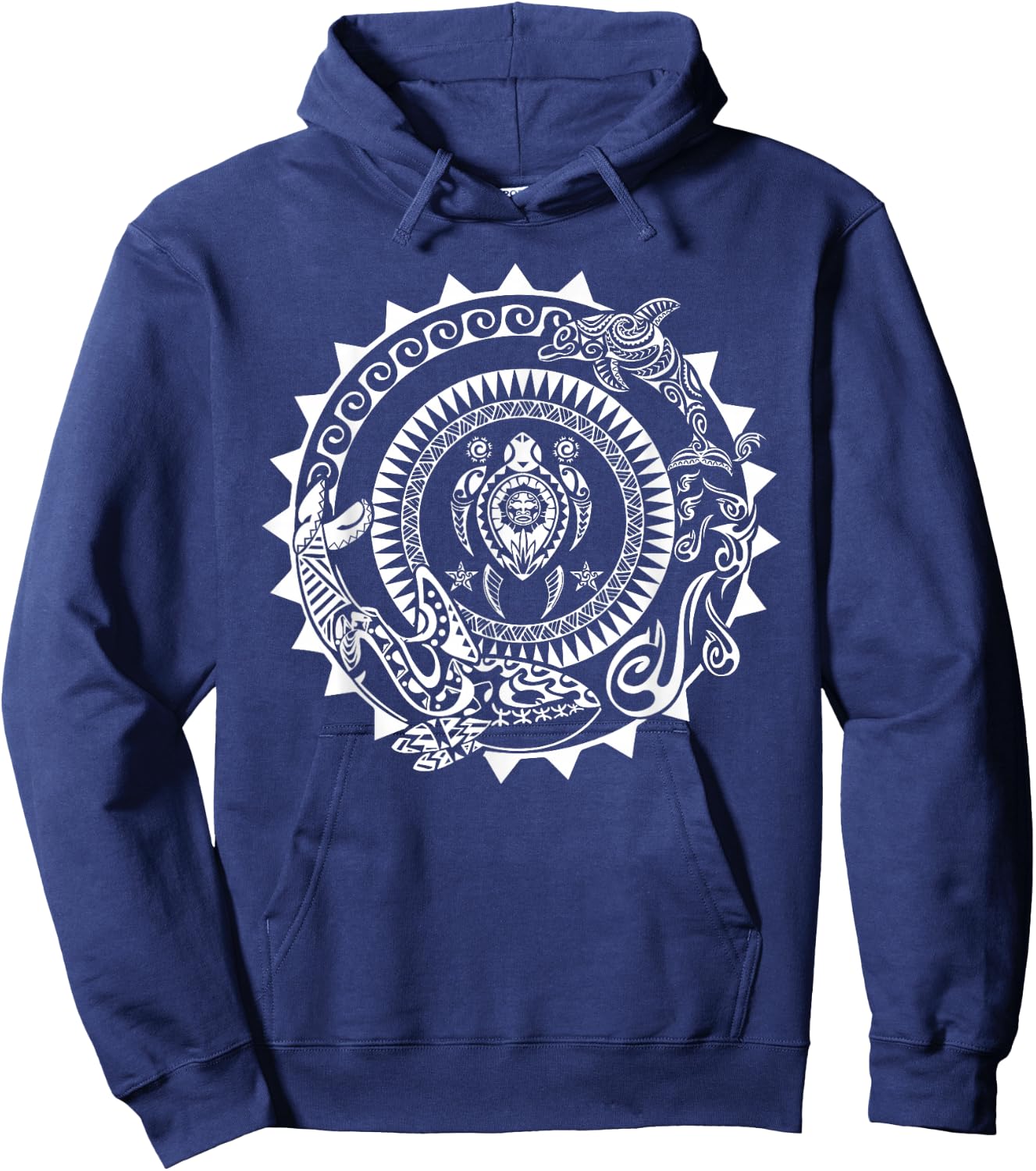 Maori Polynesian Tattoo Orca Dolphin Turtle Scuba Diving Hoodie - Hoodie | Navy