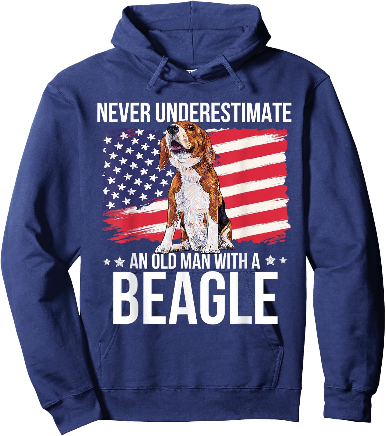 Never Underestimate An Old Man With A Beagle Funny Pet Lover Hoodie - Hoodie | Navy
