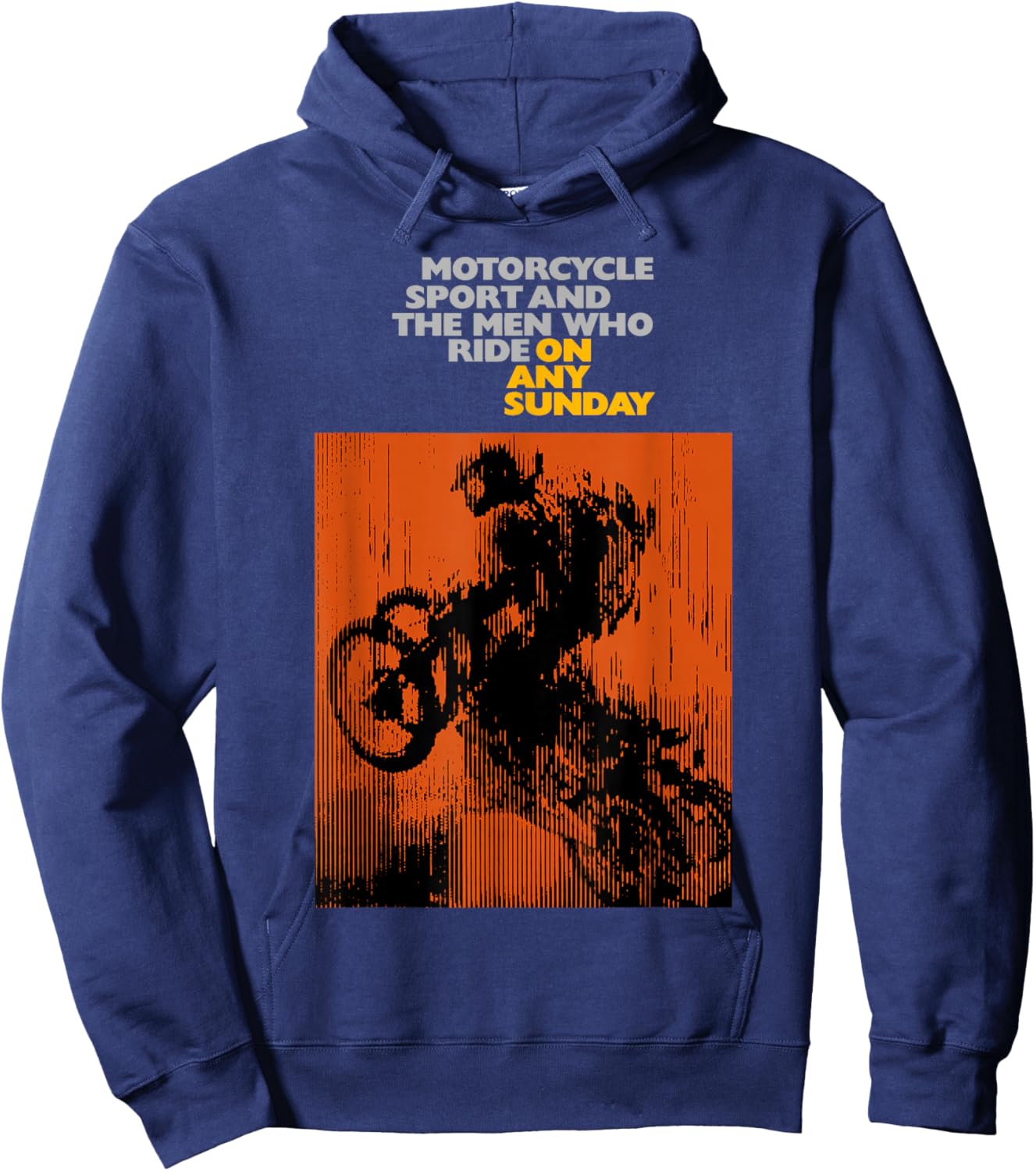 On Any Sunday 1971 Vintage Motorcycle Movie Poster Hoodie - Hoodie | Navy