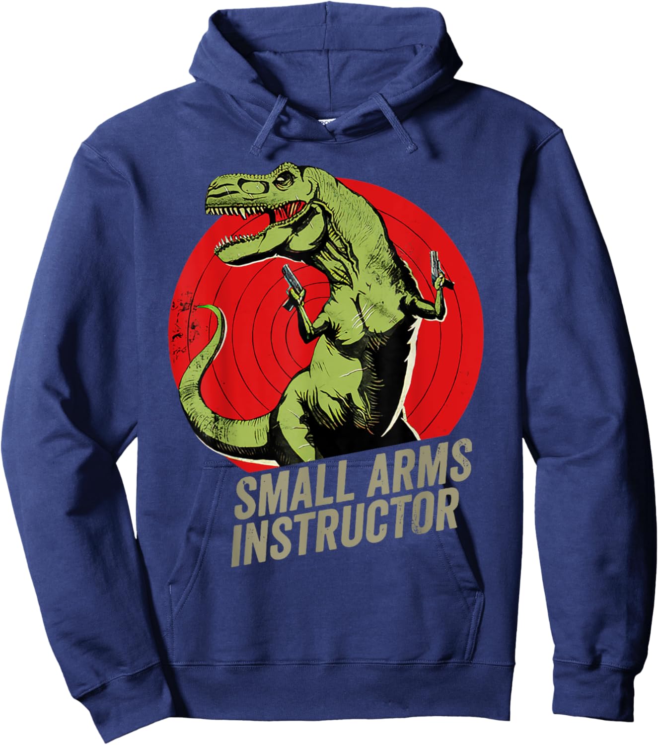 Small Arms Instructor Funny T-rex Dinosaur Gun Hoodie - Hoodie | Navy