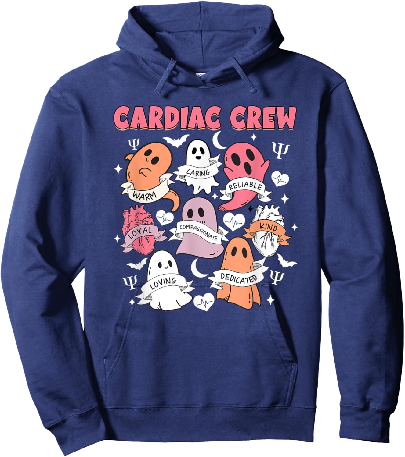 Cardiac Crew Cardiology Nurse Cardiologist Boo Halloween Hoodie - Hoodie | Navy