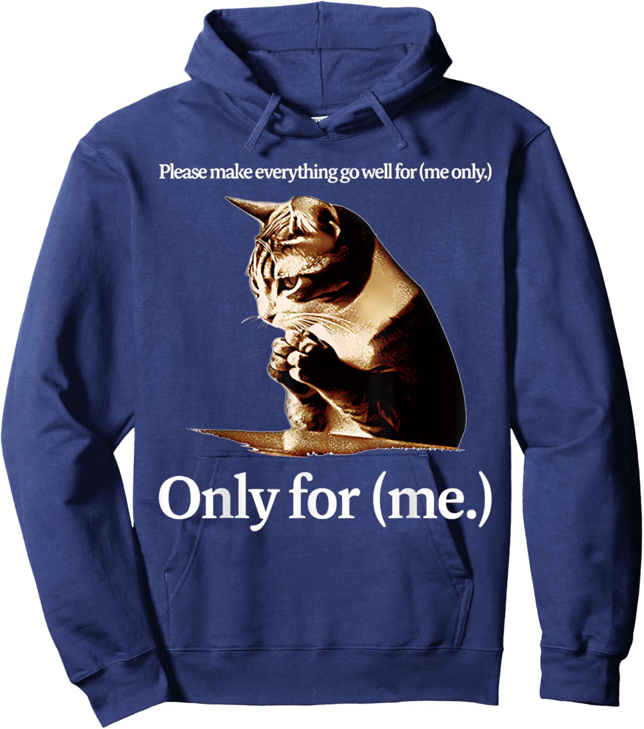 Cat Jesus Please Make Everything Go Well For Only For (Me) Hoodie - Hoodie | Navy