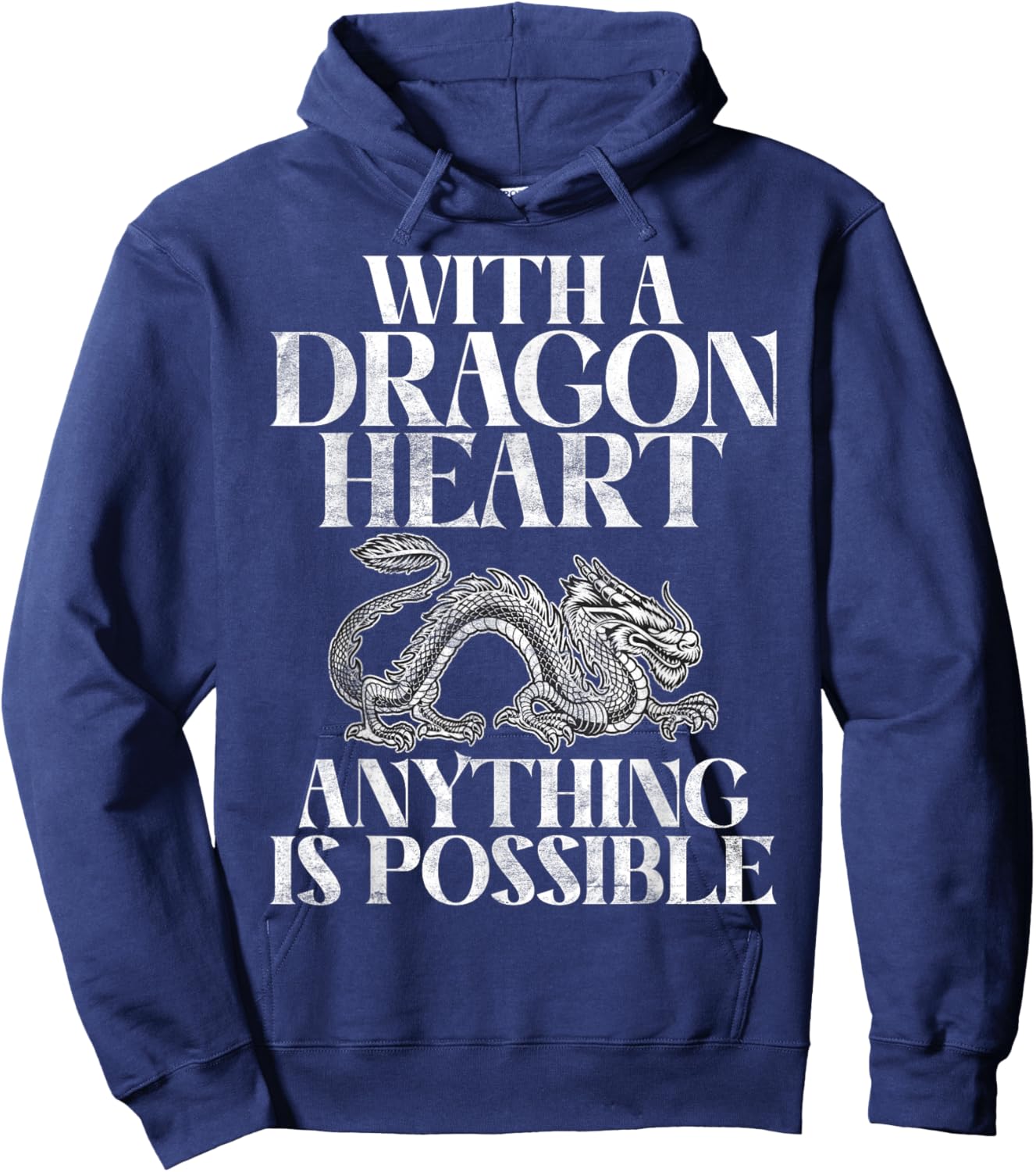 With a Dragon Heart anything is possible Dragon Hoodie - Hoodie | Navy