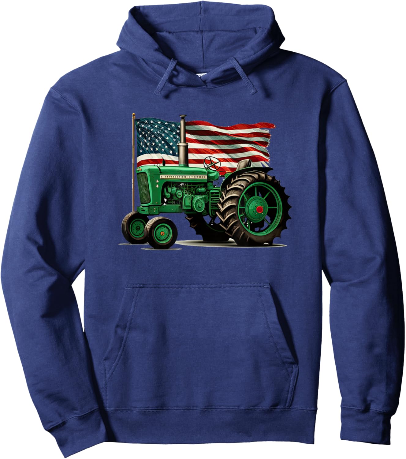 Agriculture Farm Tractor USA Flag Tractor American Farm USA Hoodie - Hoodie | Navy