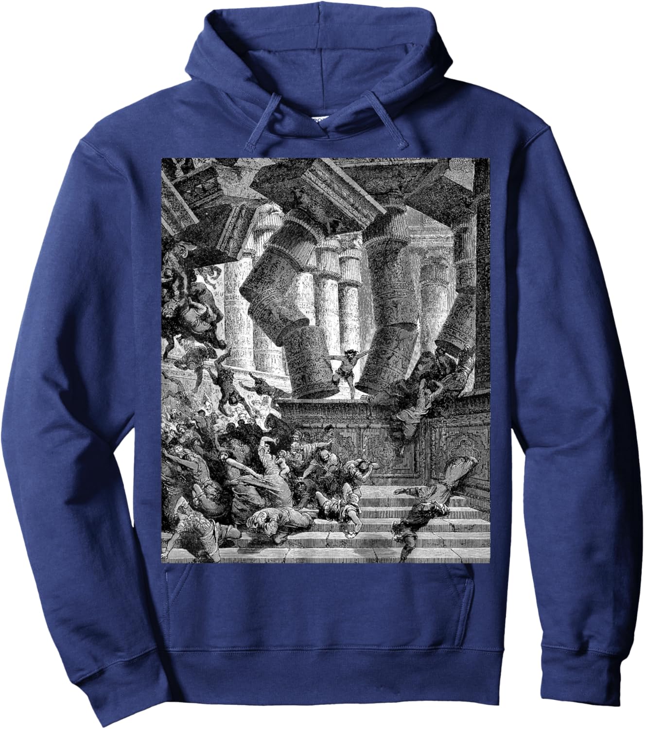 Death of Samson Gustave Dore Biblical Art The Bible Cool Hoodie - Hoodie | Navy