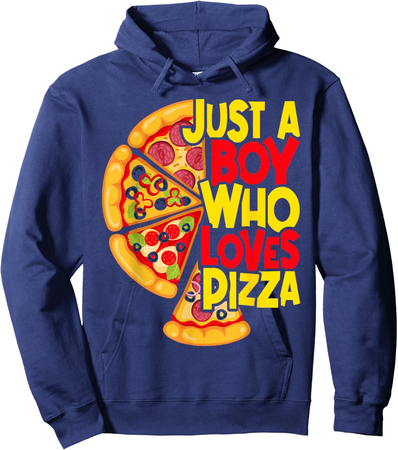 Just a Boy who loves Pizza Hoodie - Hoodie | Navy
