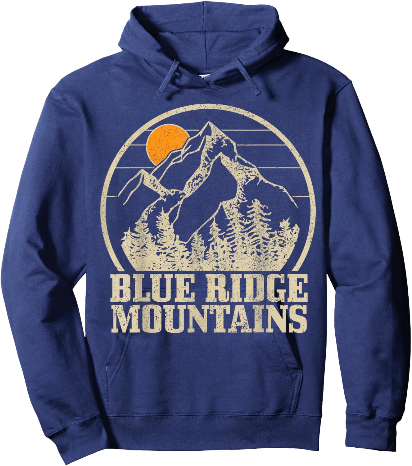 Blue Ridge Mountains Vintage Mountains USA America Souvenir Hoodie - Hoodie | Navy