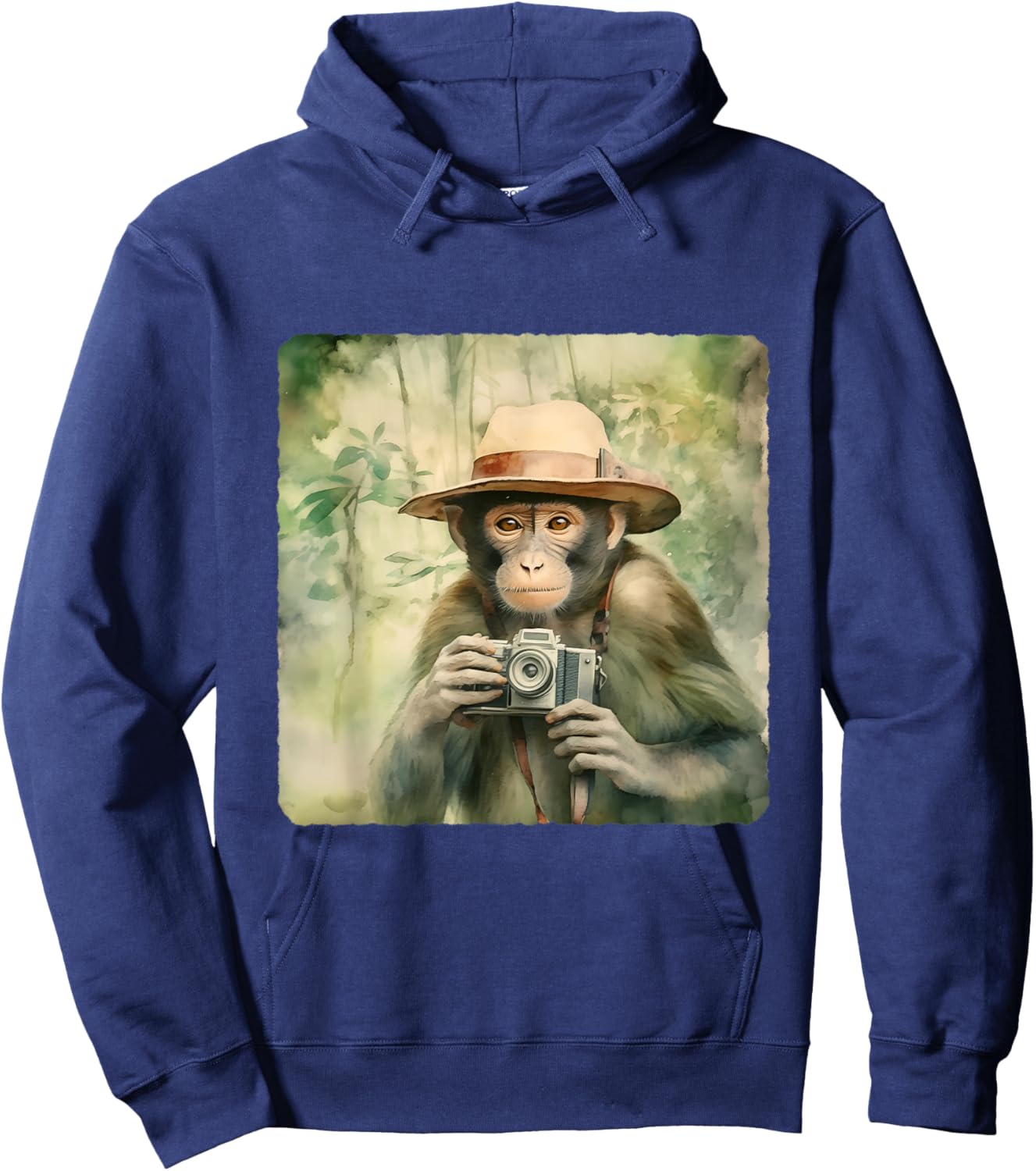 Photographer Monkey In The Jungle. Wildlife, Photography Hoodie - Hoodie | Navy
