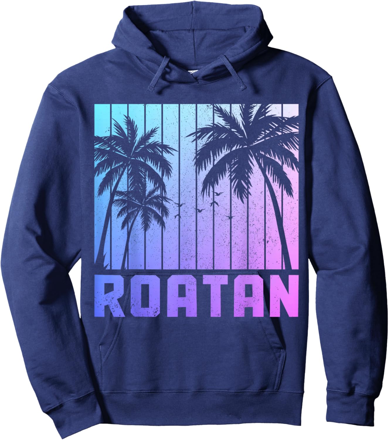 Roatan Beach Honduras Surfer Vintage Souvenir Hoodie - Hoodie | Navy
