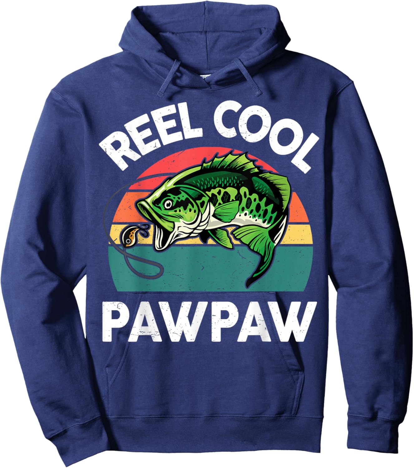 Reel Cool Pawpaw Fathers Day Gift Grandpa Dad Papa Fishing Hoodie - Hoodie | Navy