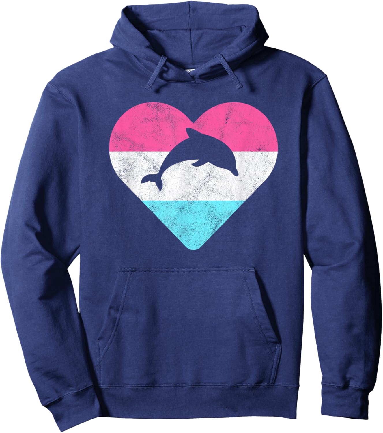 Retro Vintage Dolphin Gift or Girls Hoodie - Hoodie | Navy