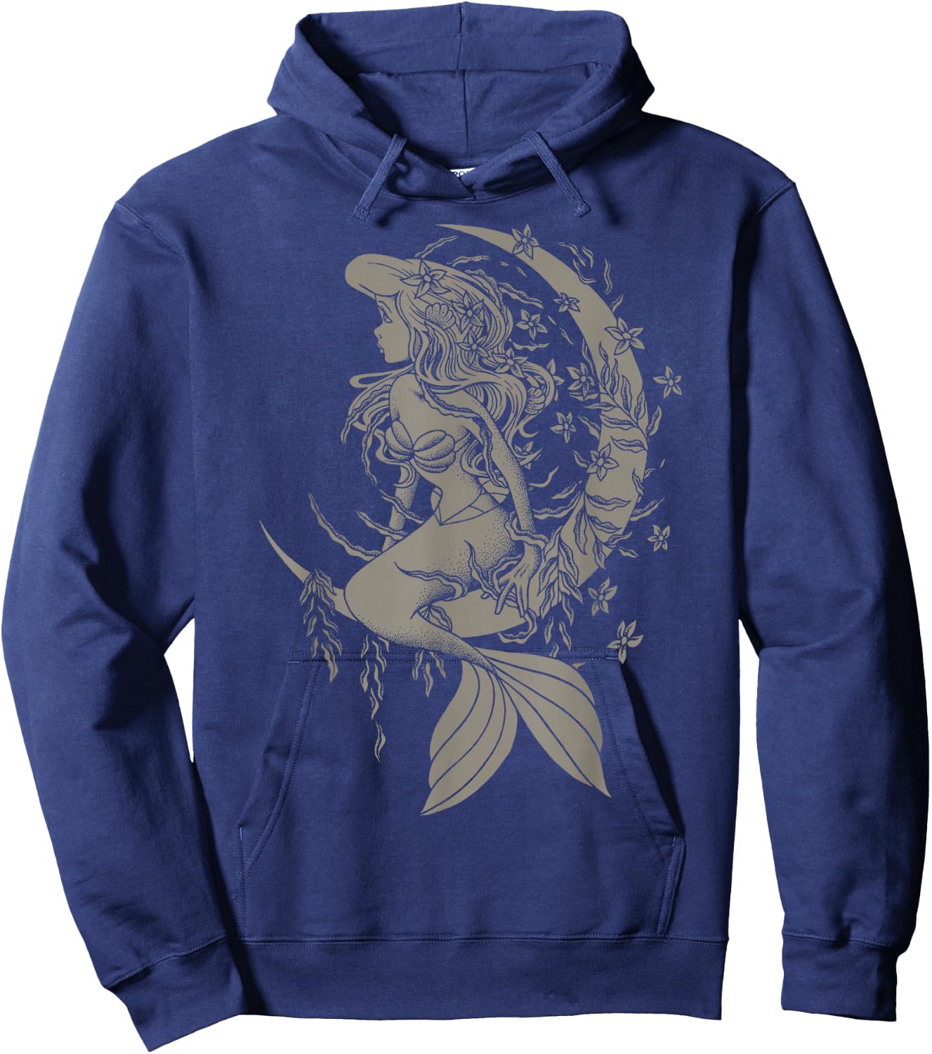 Disney Little Mermaid Ariel Tattoo Style Portrait Hoodie - Hoodie | Navy