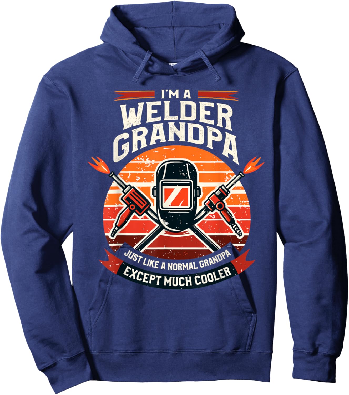 Grandpa Welder Metal Weld Welding Welders Grandfather Hoodie - Hoodie | Navy