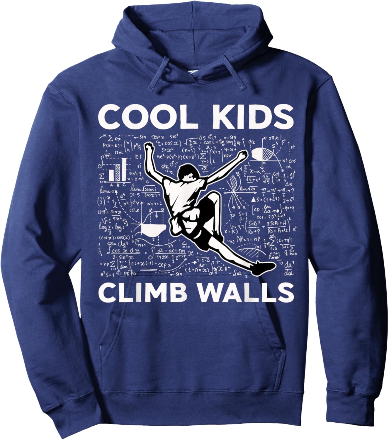 Cool Kids Climb Walls Funny Rock Climbing Bouldering Kids Hoodie - Hoodie | Navy