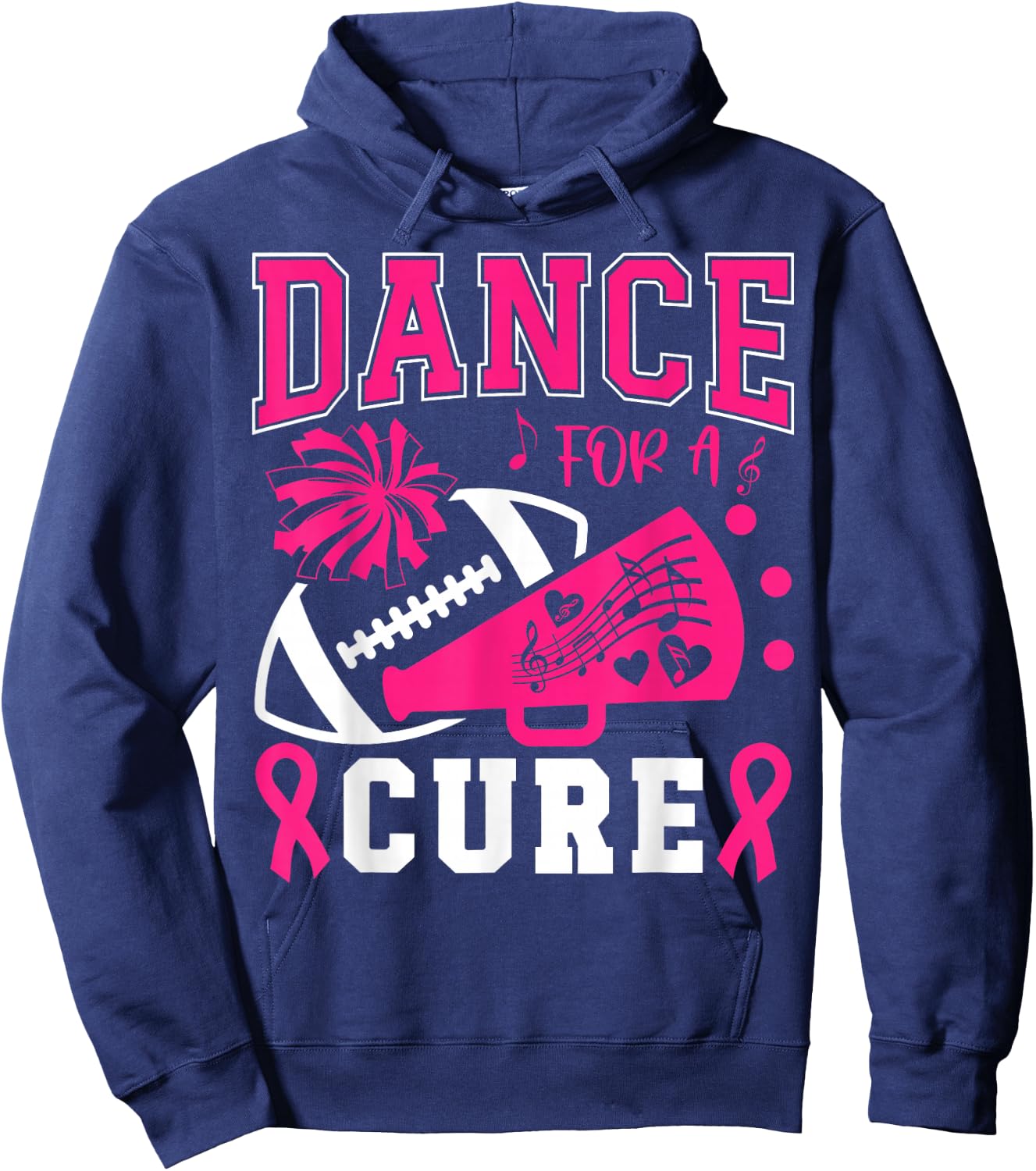 Dance For A Cure Breast Cancer Pink Ribbon Dance Team Hoodie - Hoodie | Navy