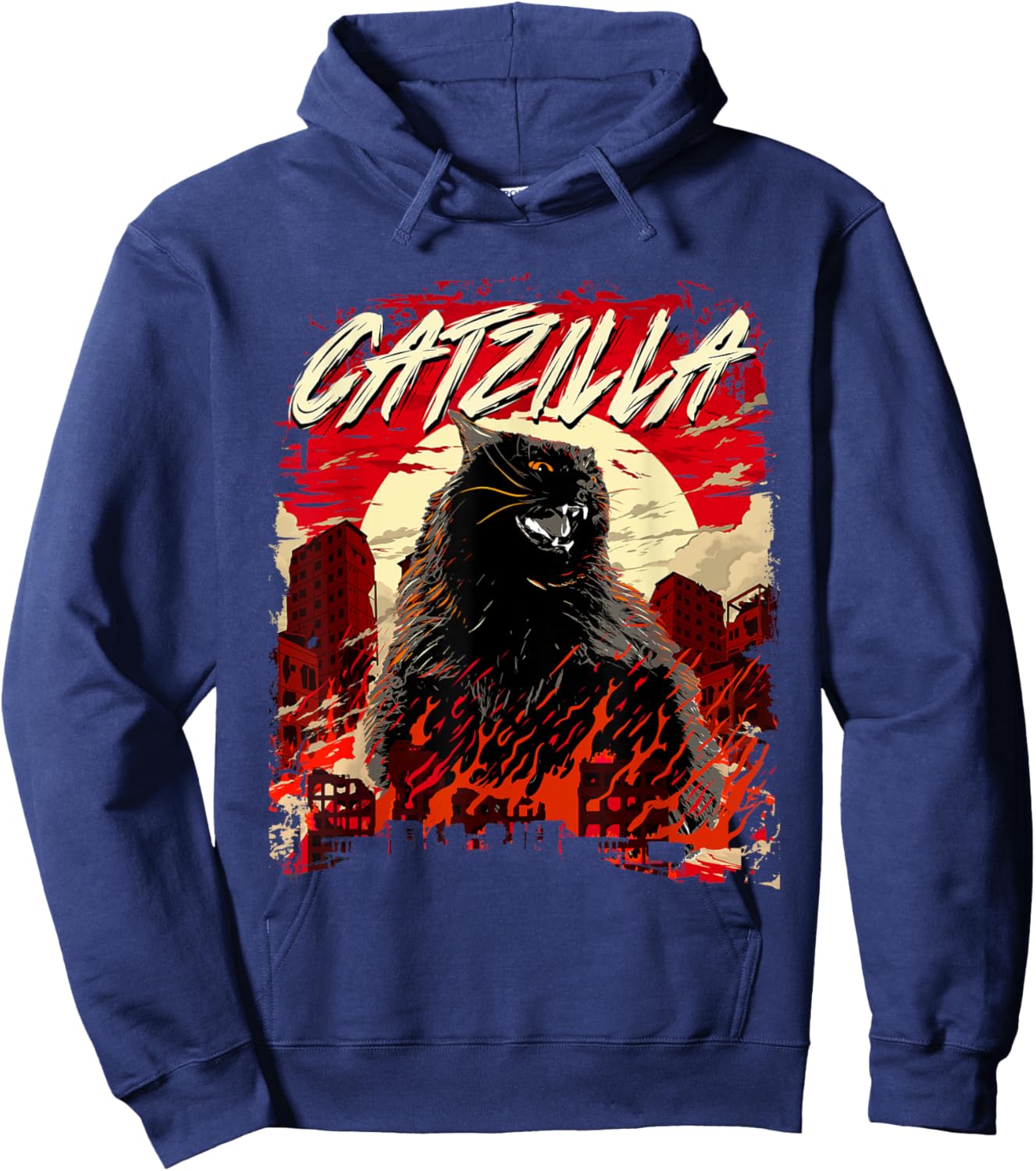 Catzilla - Cat Lover Kitten Owner Kitty Women Girls Kids Hoodie - Hoodie | Navy