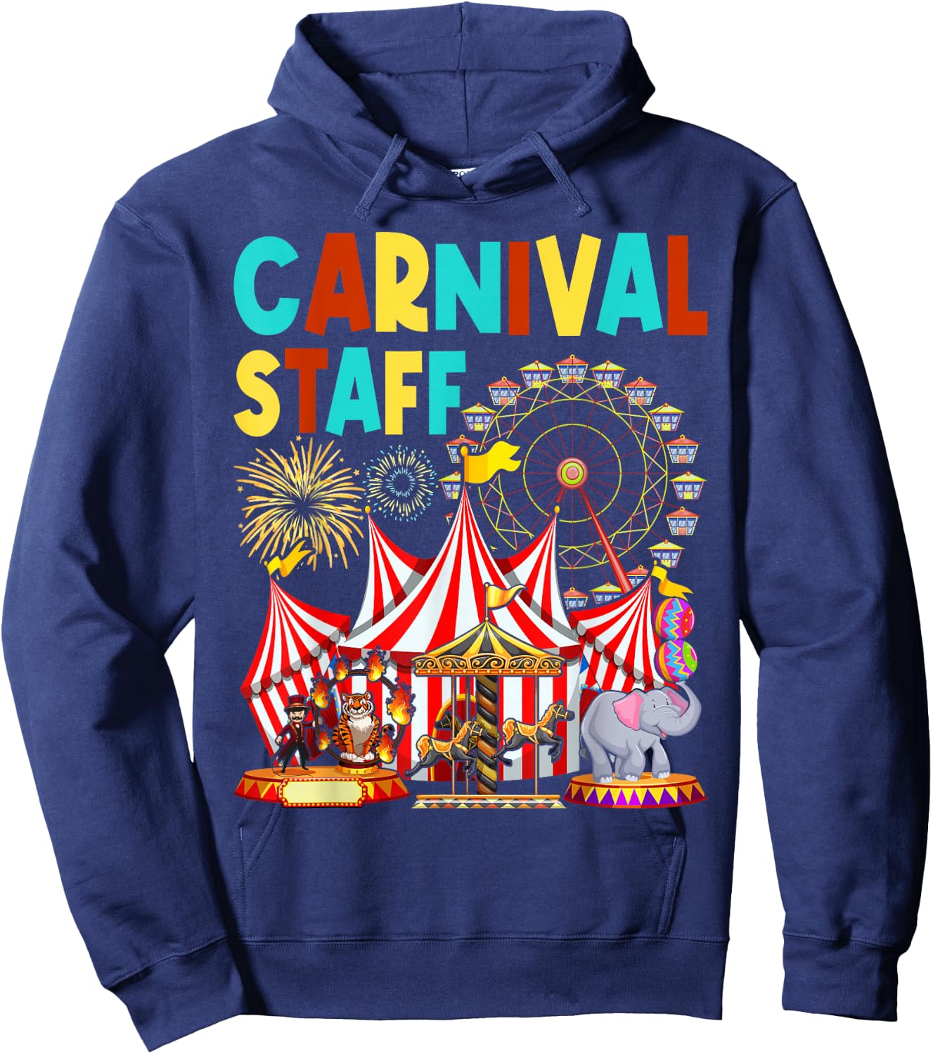 Circus Carnival Staff Birthday Party Ring Master Costume Hoodie - Hoodie | Navy
