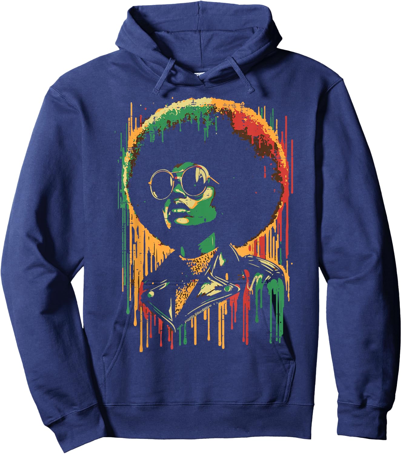 Juneteenth Paint Drip Woman Black African June 19th Women Hoodie - Hoodie | Navy