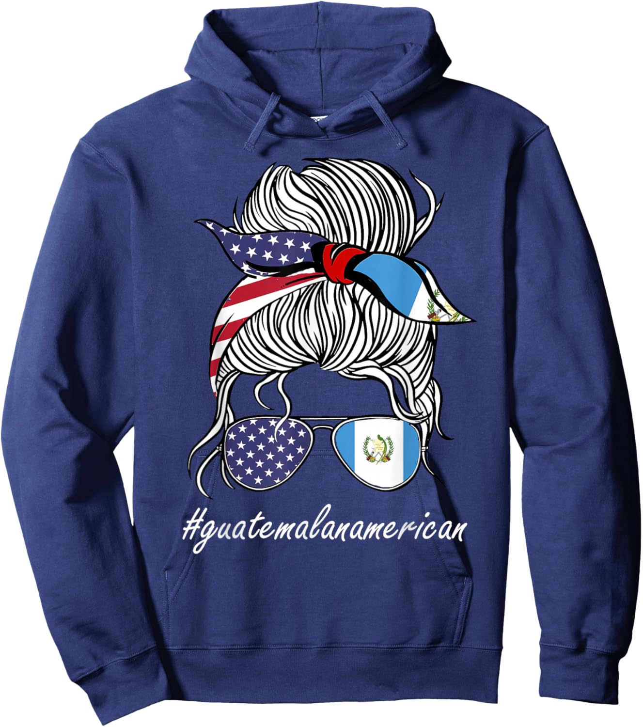 Guatemala Heritage American Grown Women Girl Guatemala Flag Hoodie - Hoodie | Navy