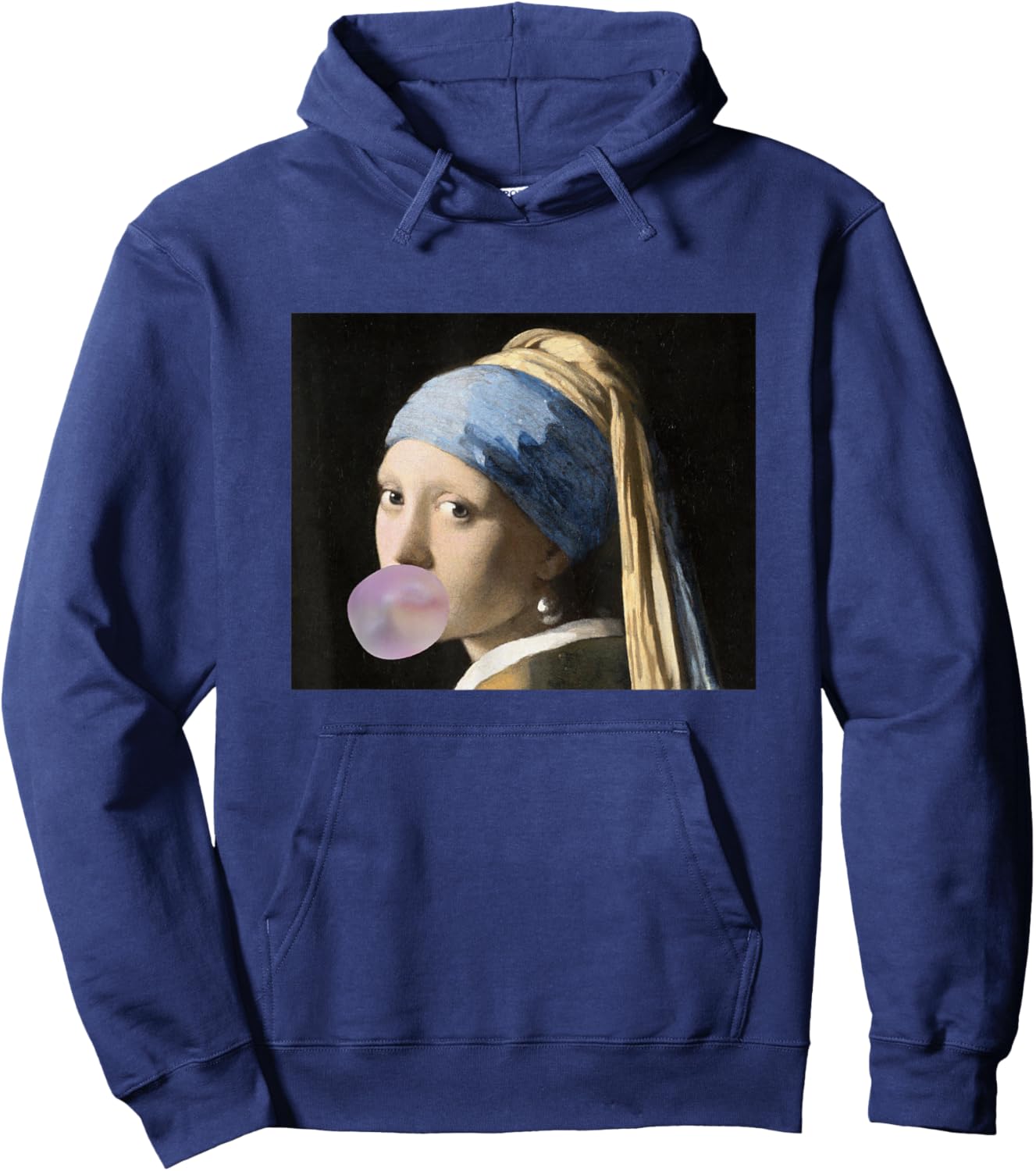 Fine Arts Vermeer Mädchen mit Kaugummi für eine Kunsthacke Hoodie - Hoodie | Navy