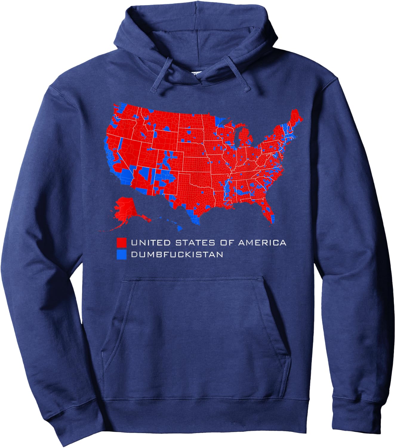Election Map United States of America Dumbfuckistan Hoodie - Hoodie | Navy
