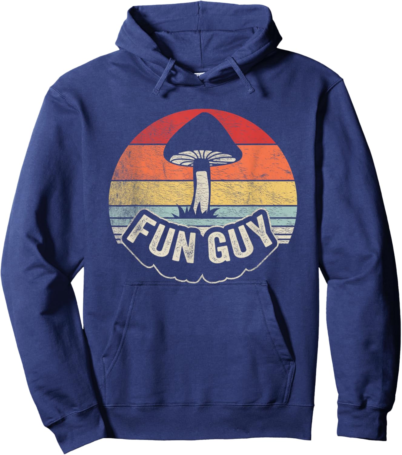 Vintage Funguy Fungi Funny Mushroom Fungi Shirt Fun Guy Hoodie - Hoodie | Navy