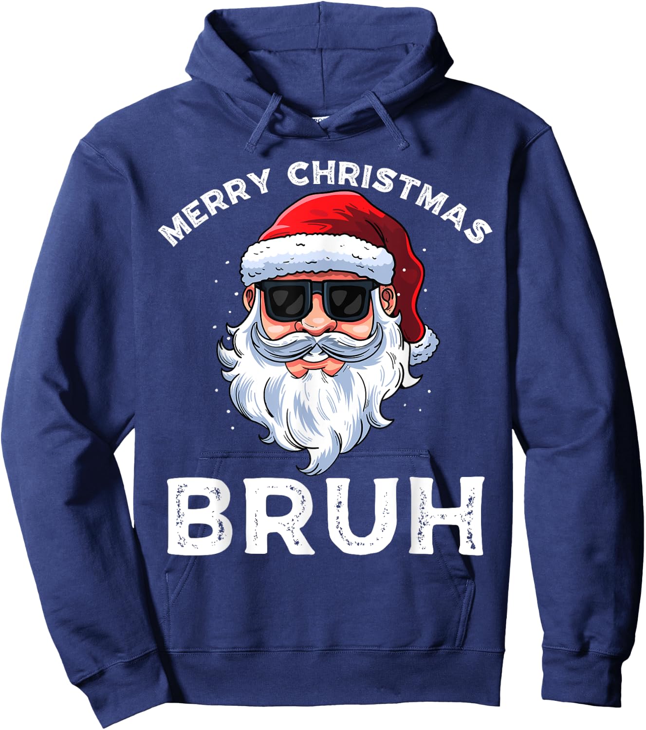 Merry Christmas Bruh Meme Funny Saying for Brother Boys Men Hoodie - Hoodie | Navy