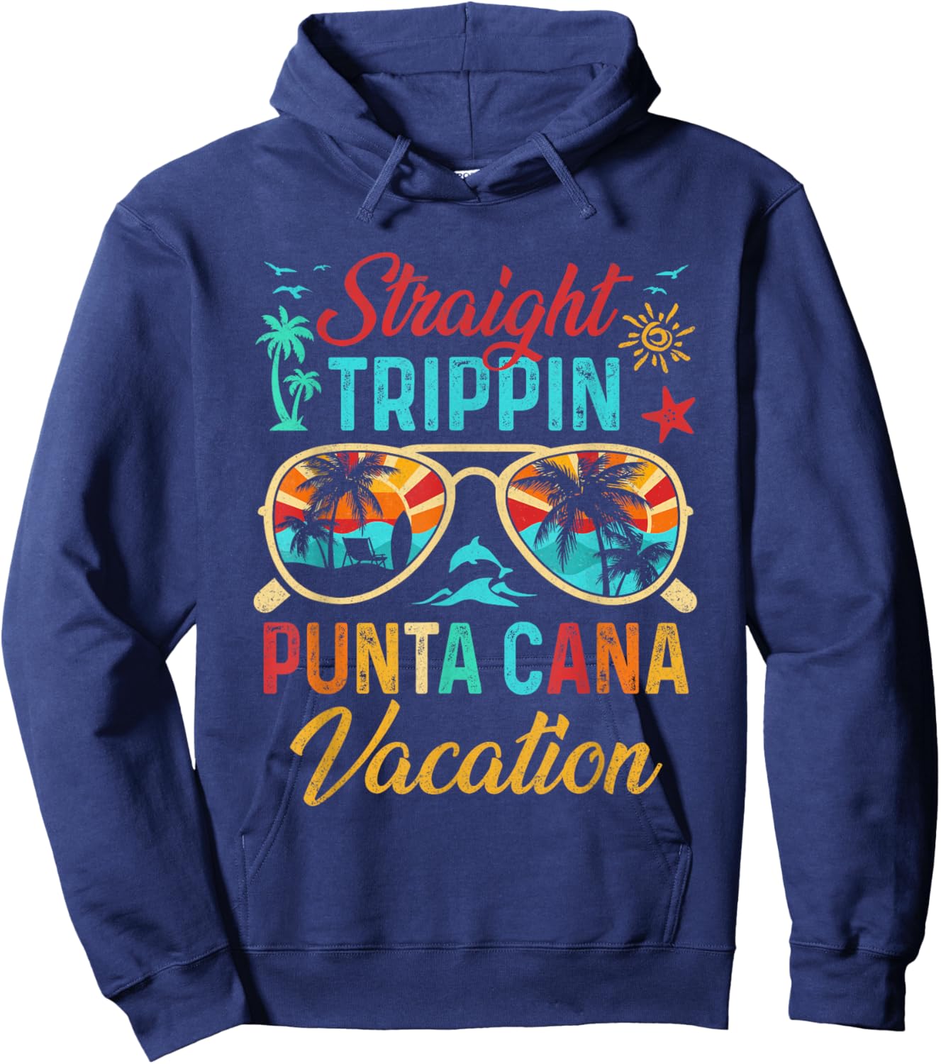 Straight Trippin Punta Cana Vacation Matching Family Group Hoodie - Hoodie | Navy