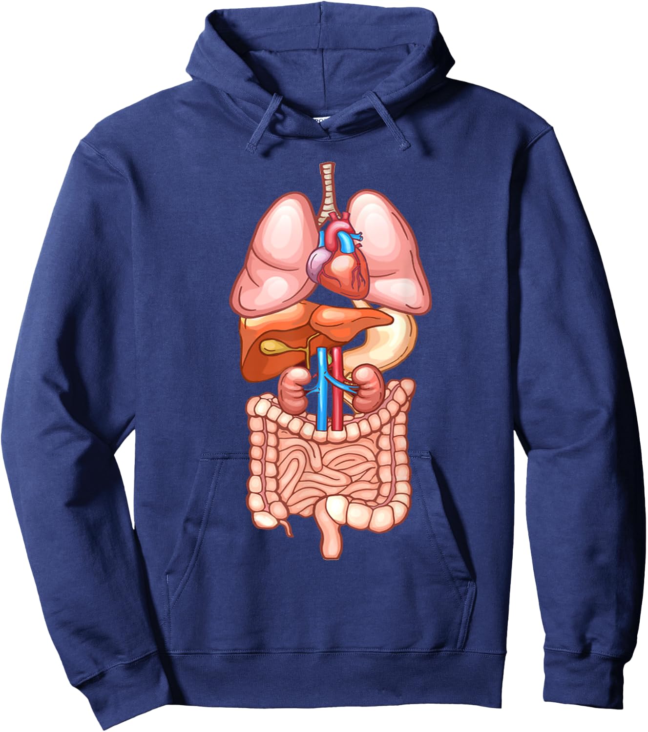 Halloween T Shirt Internal Organ Diagram Anatomy Hoodie - Hoodie | Navy
