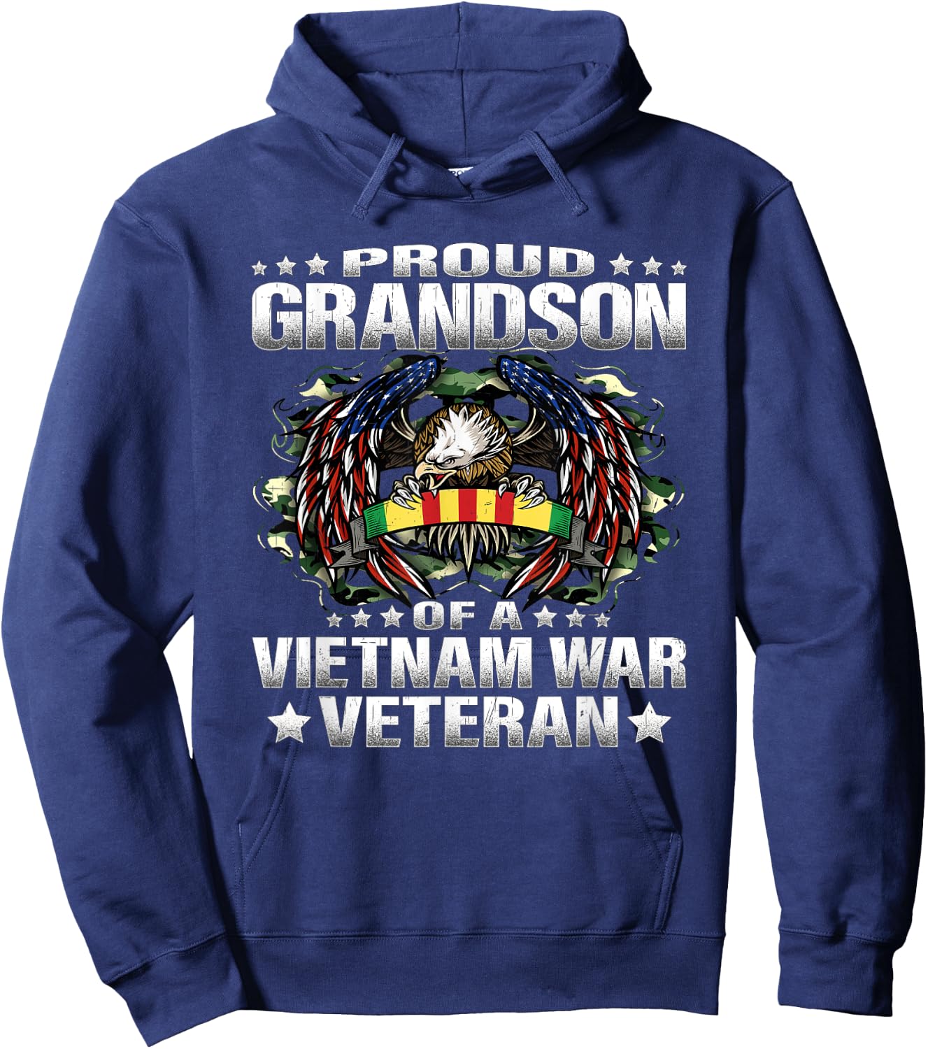 Proud Grandson Of A Vietnam Veteran Military Vets Family Hoodie - Hoodie | Navy